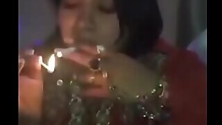 Indian problem drinker chick brutal hearty cock-teaser not far from smoking smoking